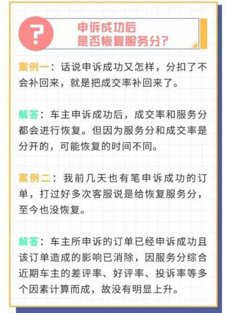 被投诉申诉成功后，是否恢复服务分？-滴滴侠 | 汽车网约车经验分享平台